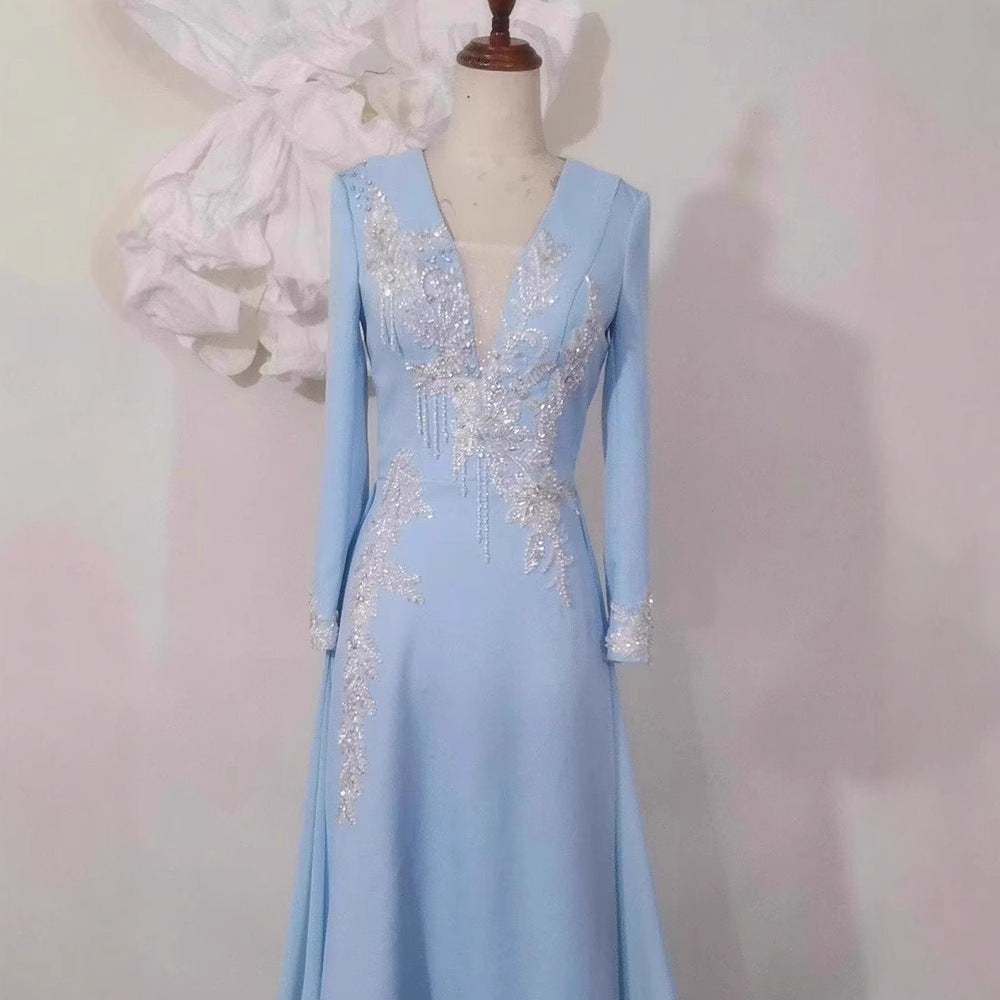 Light Luxury Minority Temperament Long Sleeve Performance Costume