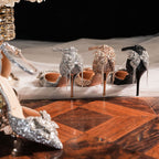 Sequin Rhinestones Bow Tassel Hollowed Sandals