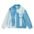 Irregular Color Contrast Patchwork Denim Jacket