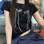 Summer Thin Polka Dot Slim T-shirt