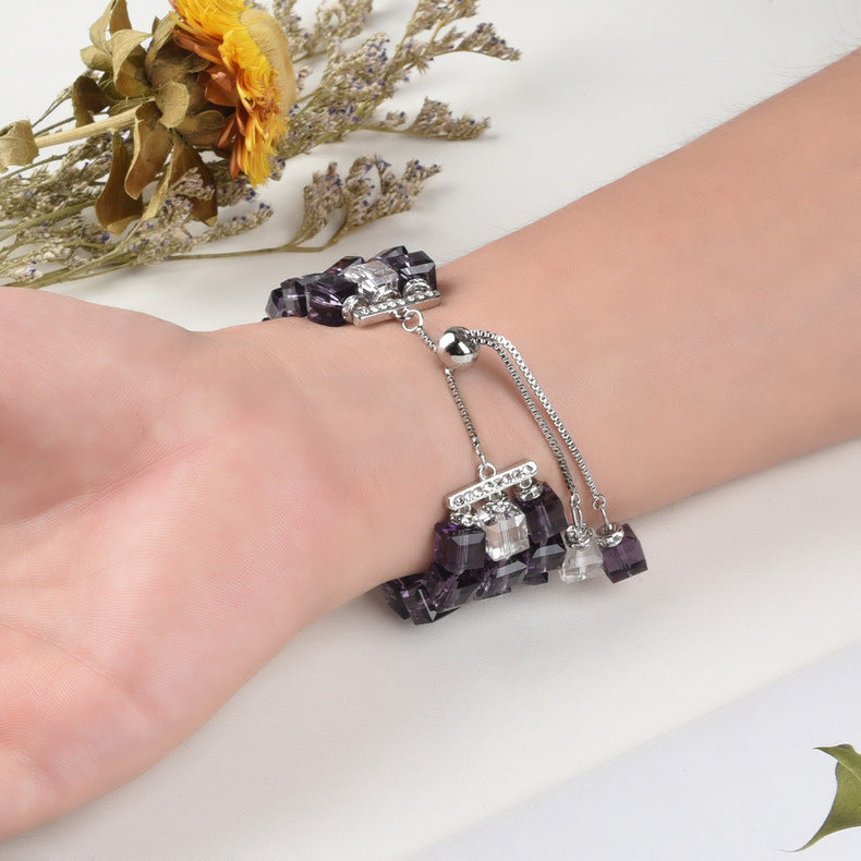 Large Square Crystal Stretch Watch Strap