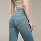 Skinny Jeans Women's High Waist Spring Summer  Small Flared Pants Light Color