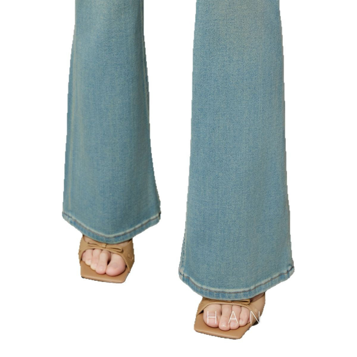 Skinny Jeans Women's High Waist Spring Summer  Small Flared Pants Light Color