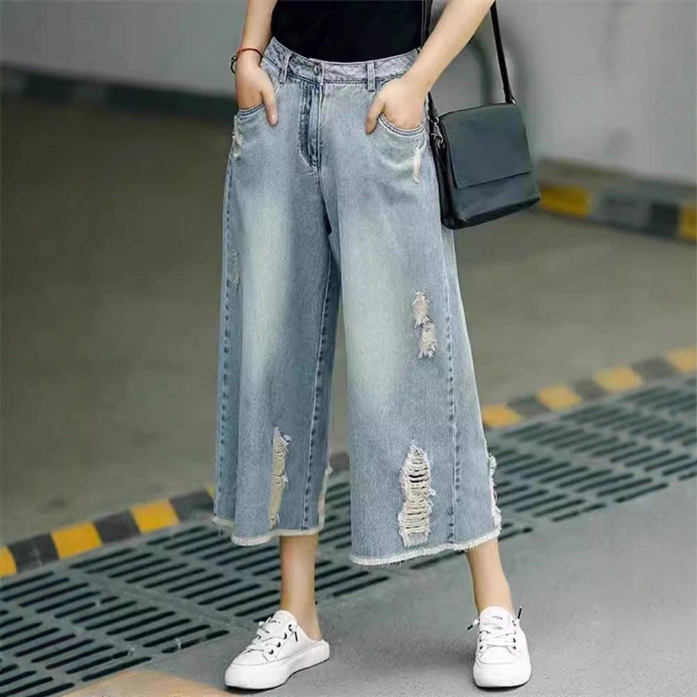 High Waist Loose And Slimming Nostalgic Wide-leg Pants